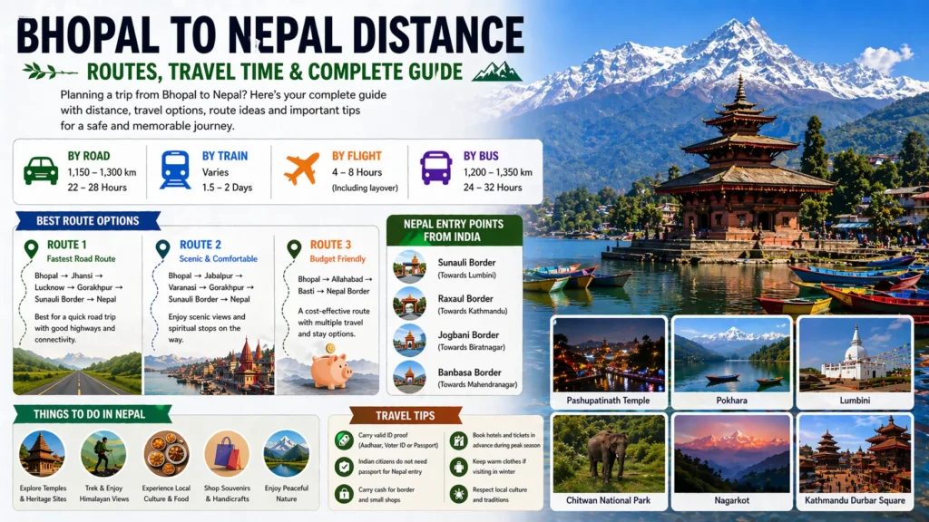 Bhopal to Nepal Distance