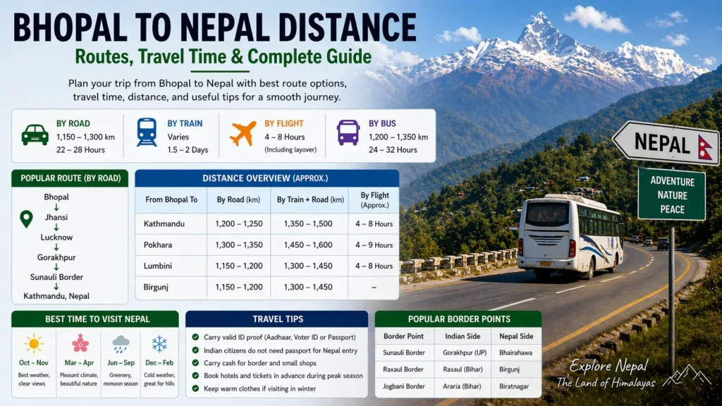 Bhopal to Nepal Distance