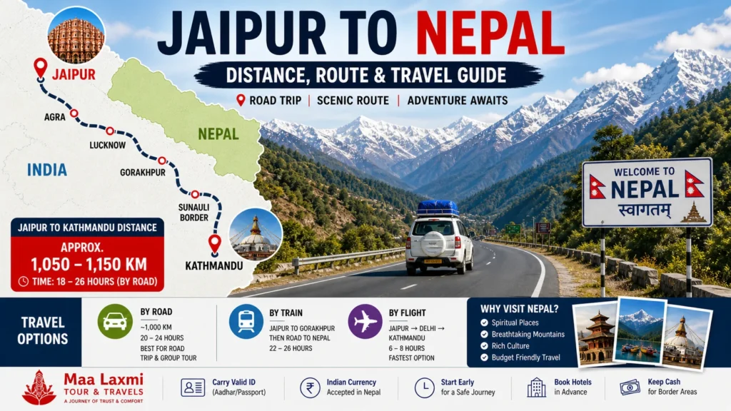 Jaipur to Nepal distance​